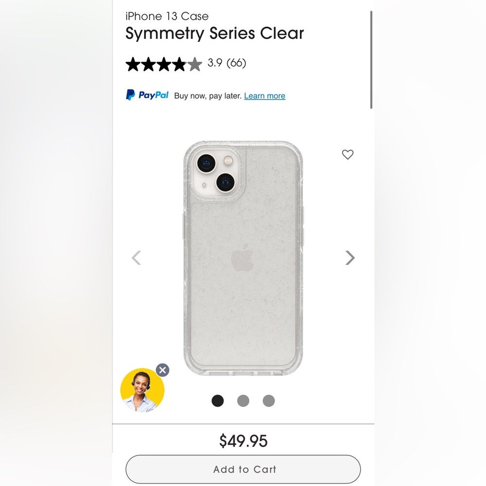 Otterbox iPhone 13 clear glitter case